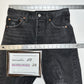 Levis Ribcage Jeans Womens 28 Straight Ankle Faded Black Denim Distressed Grunge