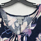 Catherines Top Womens 5X 34/36W Navy Blue Floral Pink Stretchy Blouse Shirt NEW