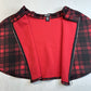 Hot Topic Skirt Womens Large Red Plaid Zip Off Circle Short Academia Pockets EUC