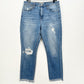 Madewell Jeans Womens 29 High Rise Slim BoyJean Blue Denim Distressed Grunge