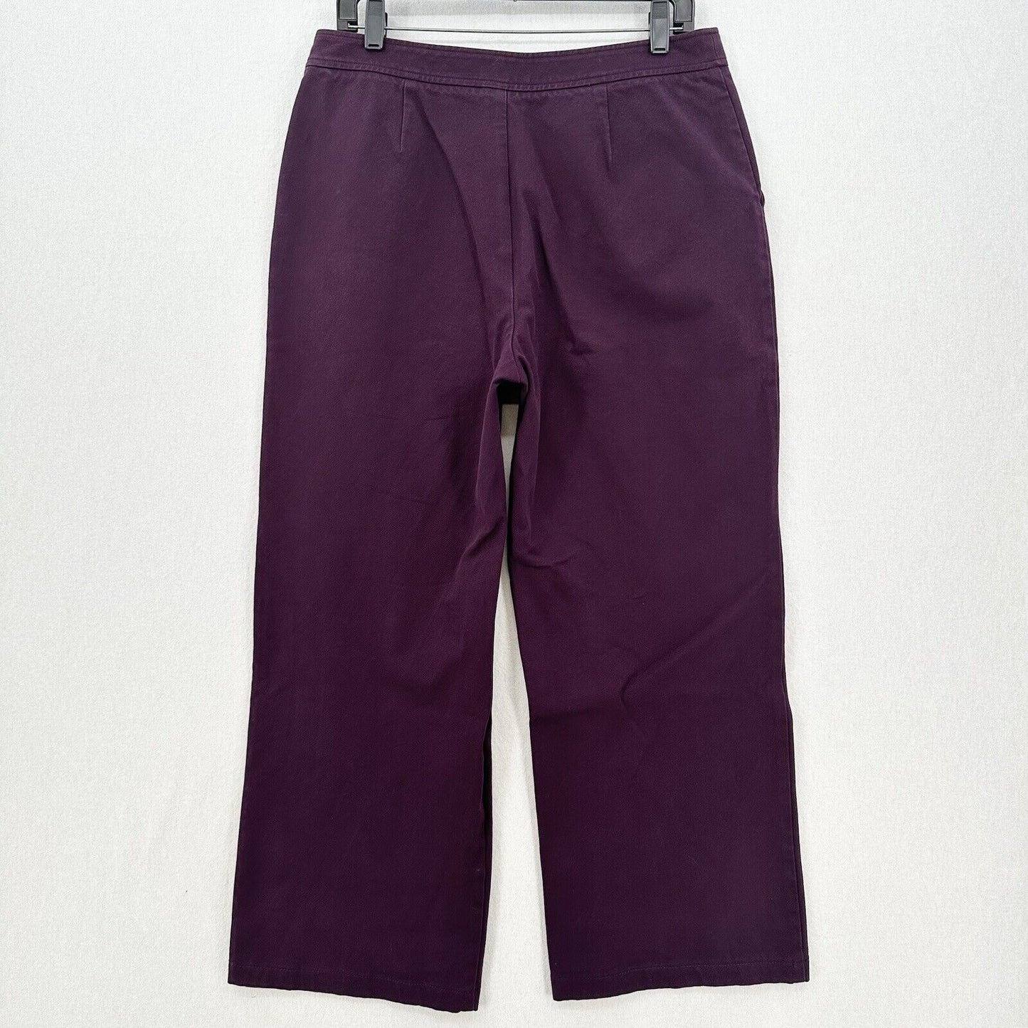 St John Sport Pants Womens 12 Wide Leg Ankle Purple Zip Career Contemporary