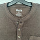 Duluth Trading Shirt Mens 2XL Henley Waffle Knit Thermal Brown Long Sleeve Work