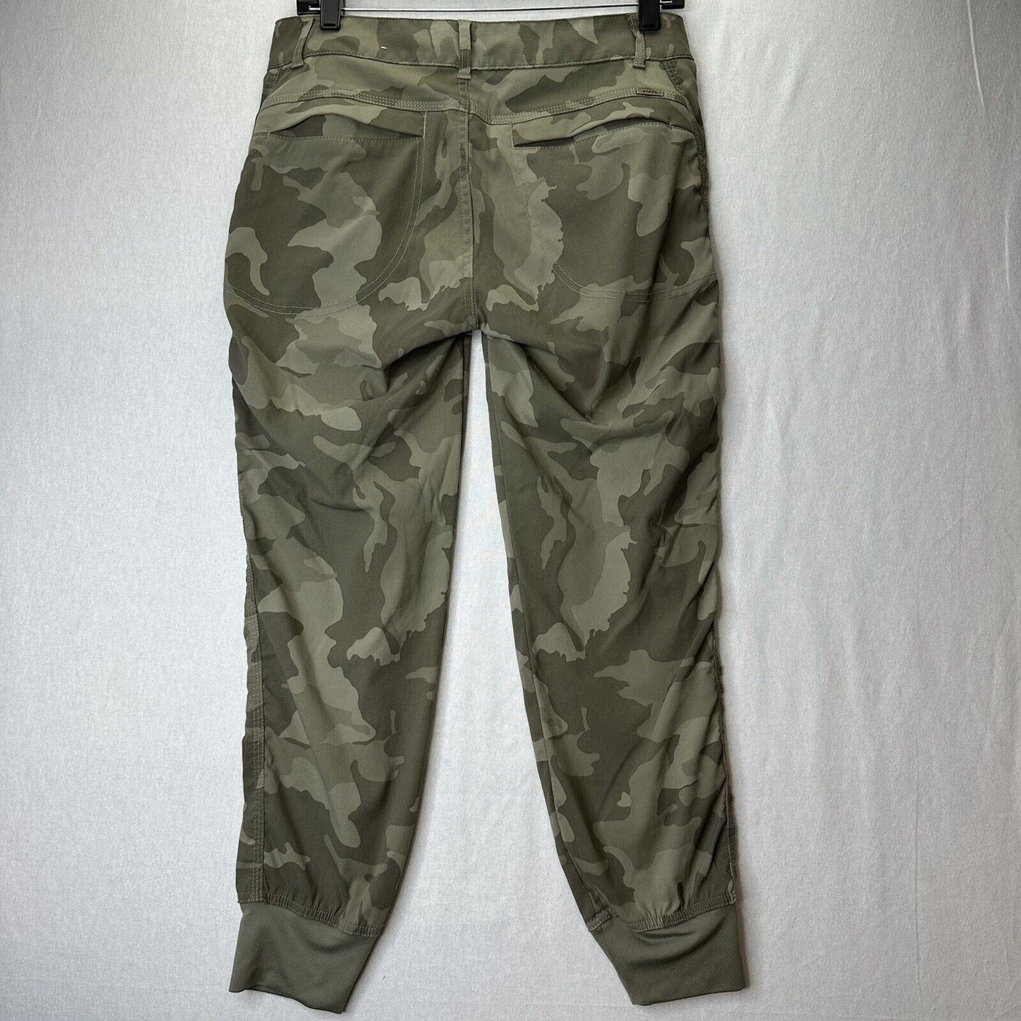 Prana Pants Womens 6 Sky Canyon Jogger Green Camo Hiking UPF50 Wicking *Spot