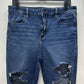 American Eagle Jeans 16 Super Hi Rise Jegging Super Stretch Blue Denim Distress