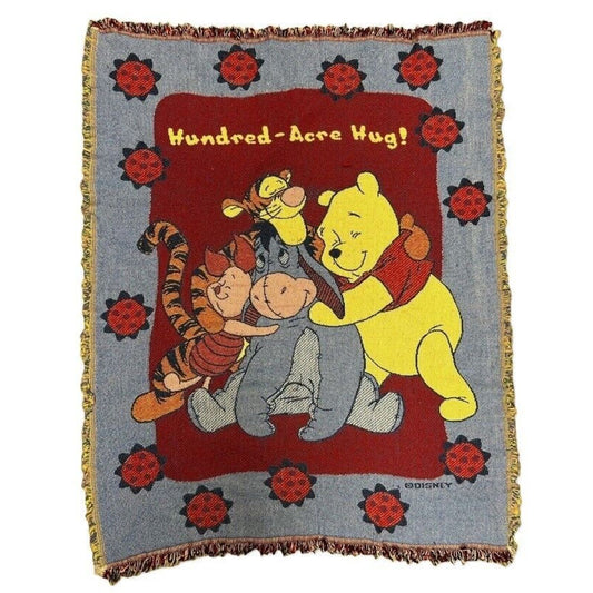 New Disney "Hundred - Acre Hug!" 46X60 Beacon Woven Tapestry Throw Blanket Pooh