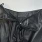 Giovanni Navarre Leather Pants Womens 14 Black Wide Flared Leg Lined Baddie Moto