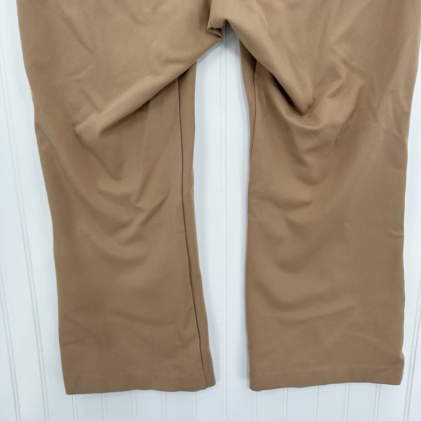 Express Pants Womens XL Columnist Wide Leg Crop High Rise Tan Ponte Career