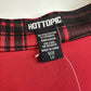 Hot Topic Skirt Womens Large Red Plaid Zip Off Circle Short Academia Pockets EUC