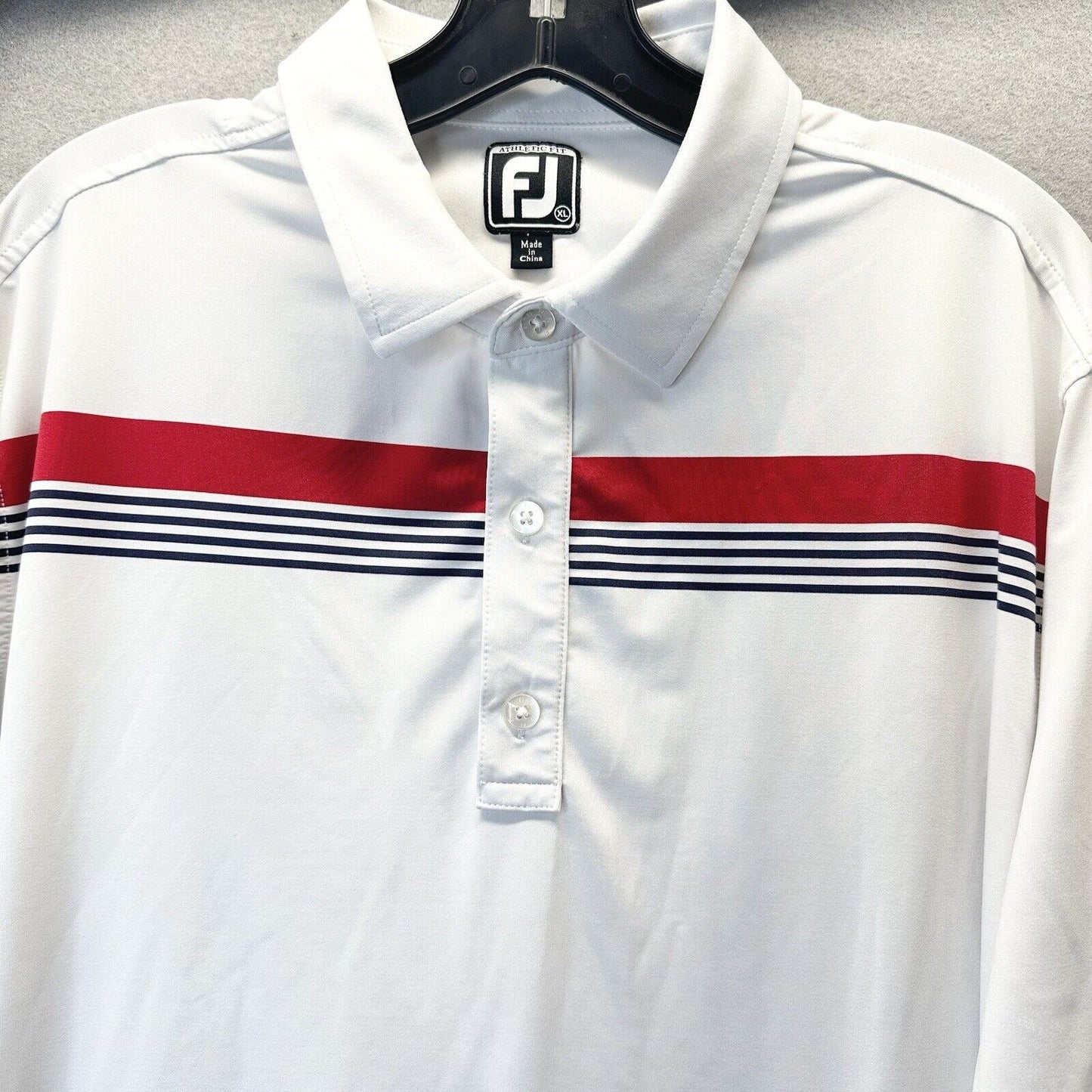 Foot Joy Shirt Mens XL Polo White Short Sleeve Embroidered Logo Golf FJ *Flaw