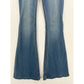 Free People Flare Jeans Womens 28 Midrise Pull On Blue Stretch Denim Bell Bottom