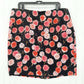 Talbots Skirt Womens 18W Petite Black Pink Floral Short Lyocell Lined Career NEW