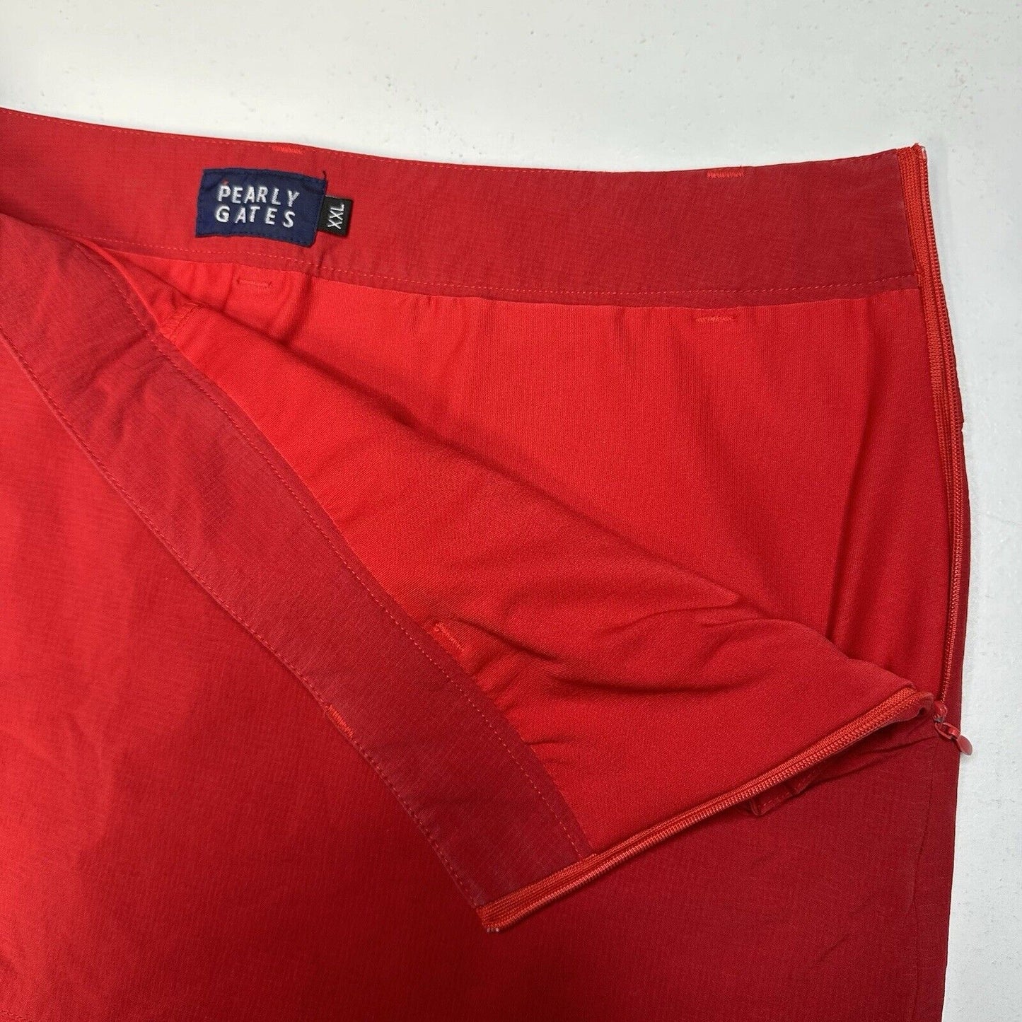 Pearly Gates Golf Skort Womens US 12 Pickleball Red Ripstop Skirt/Shorts EUC