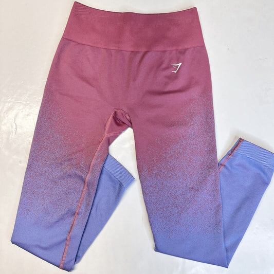 Gymshark Legging Womens Small Adapt Ombre Seamless Pink Blue Training EUC