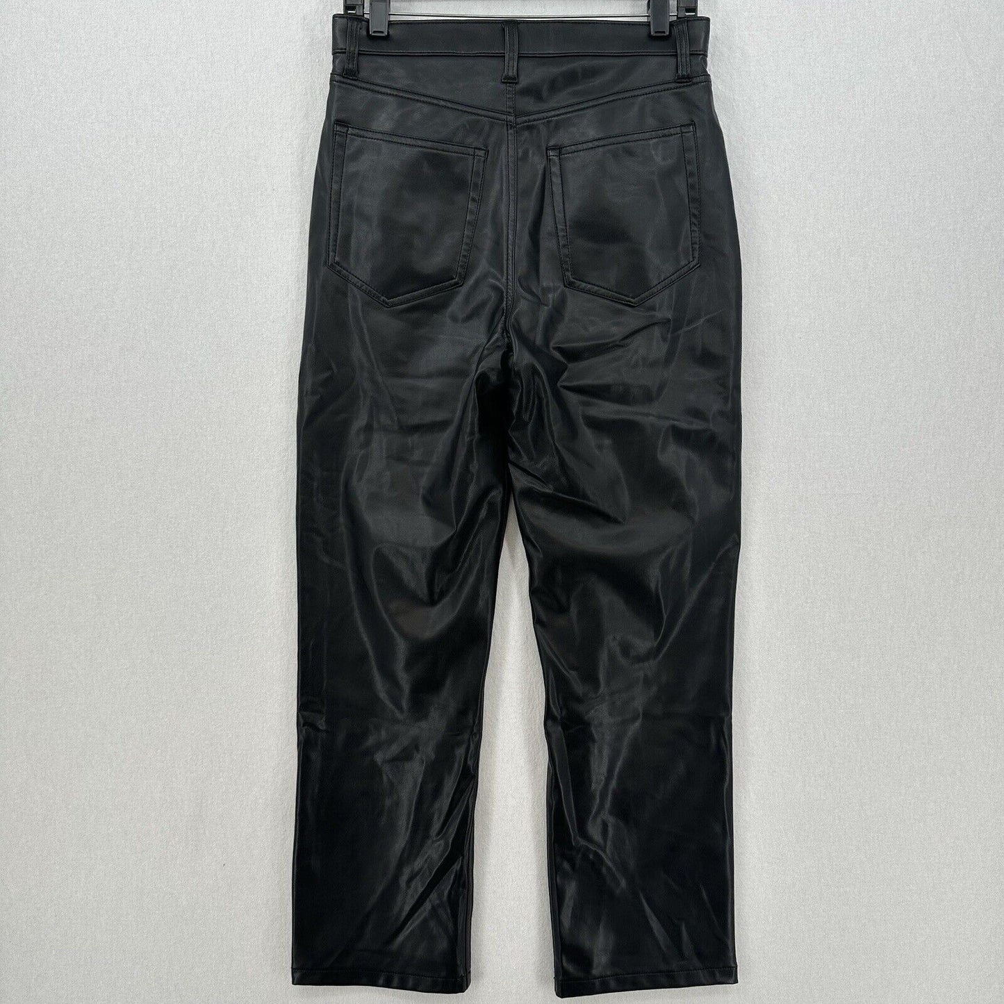 Abercrombie Fitch Pant Womens 30 10 Faux Leather 90s Straight Ultra Hi Rise EUC