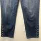 Chicos Jeans 3 US 16 So Slimming Girlfriend Slim Ankle Stretch Blue Denim Pearls