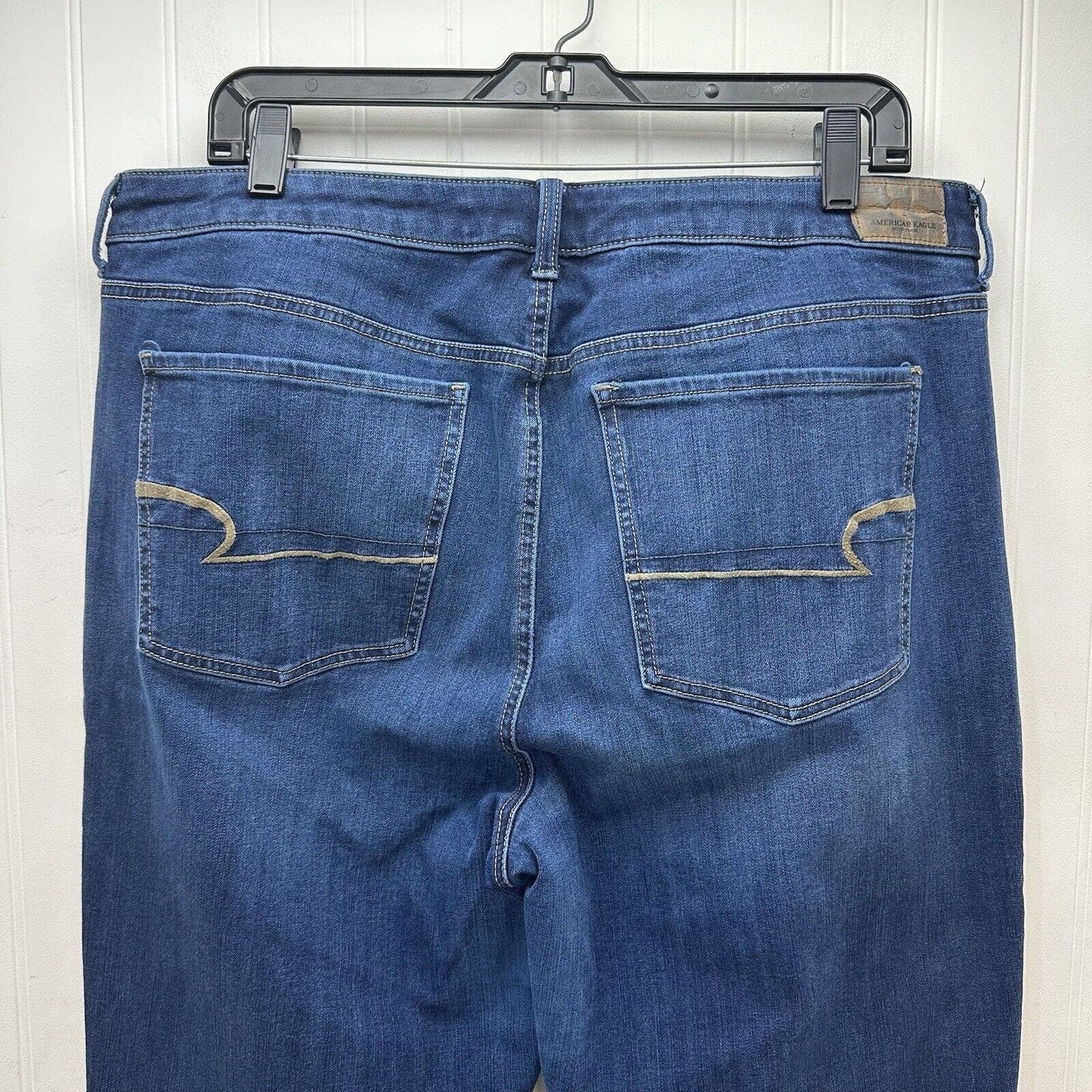 American Eagle Jeans Womens 20 Blue Hi Rise Straight Super Stretch Dark Denim