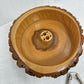 Vintage Walnut Nut Bowl With Nut Cracker & 4 Picks 8" Rustic Wood Farmhouse Dish