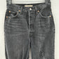 Levis Ribcage Jeans Womens 28 Straight Ankle Faded Black Denim Distressed Grunge