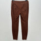 Sundance Pants Womens 8 Faux Suede Brown Legging Skinny Moto Zip Hem Academia