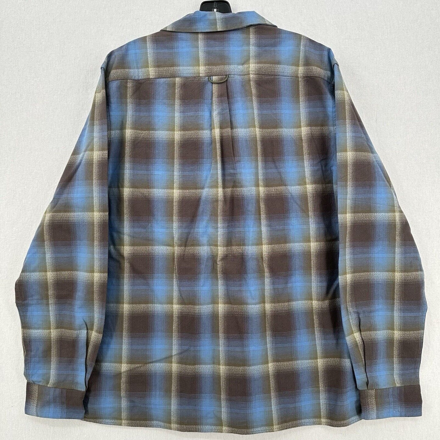 Territory Ahead Shirt Mens Medium Button Up Blue Gray Plaid Western Cowboy EUC