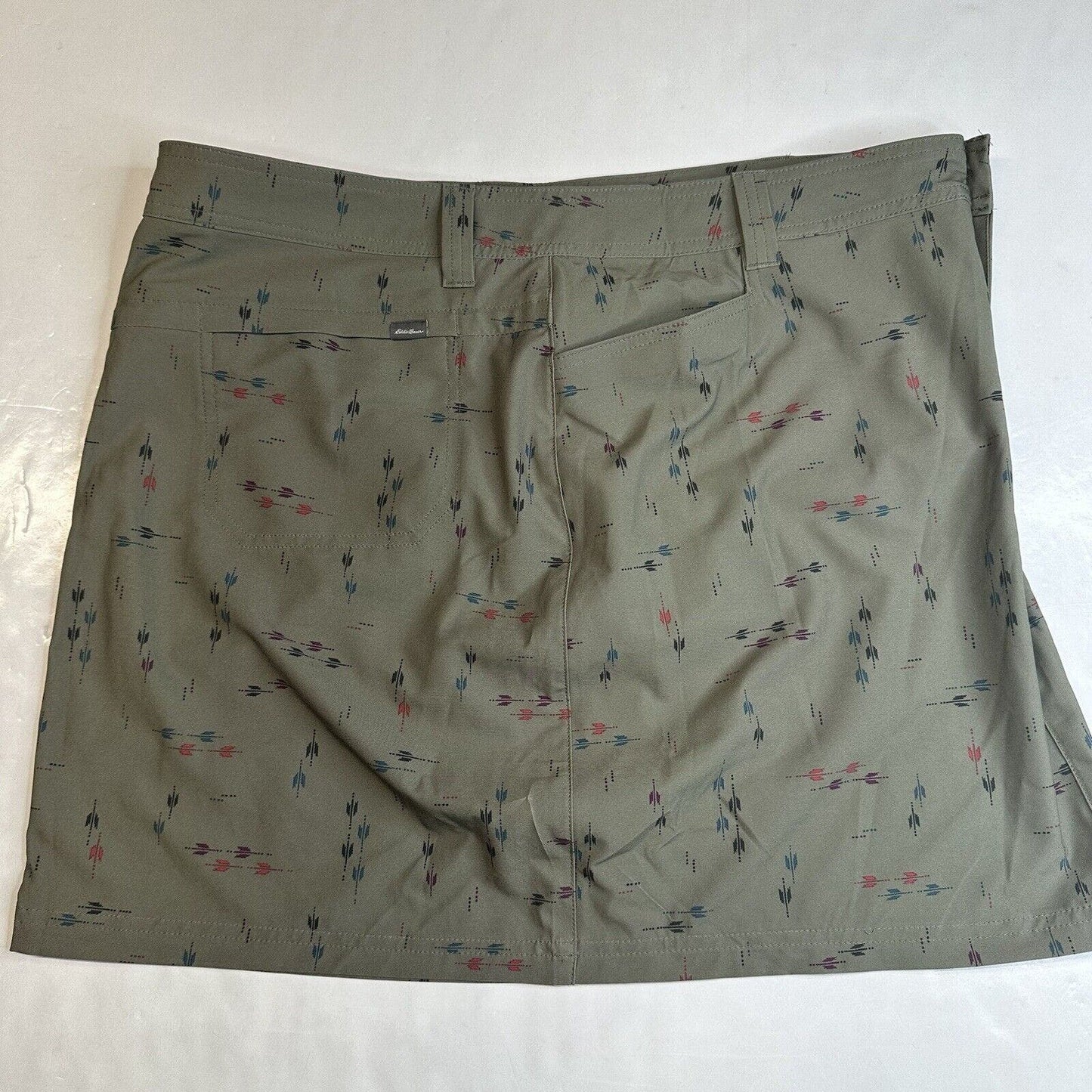 Eddie Bauer Skort Womens 16 Green Active Casual Golf Hiking Skirt/Shorts EUC