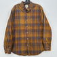 Territory Ahead Shirt Men Medium Button Corduroy Rust Brown Plaid Western Cowboy