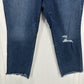 Good American Jeans Womens 22 Good Straight Blue Denim Distressed Fray EUC