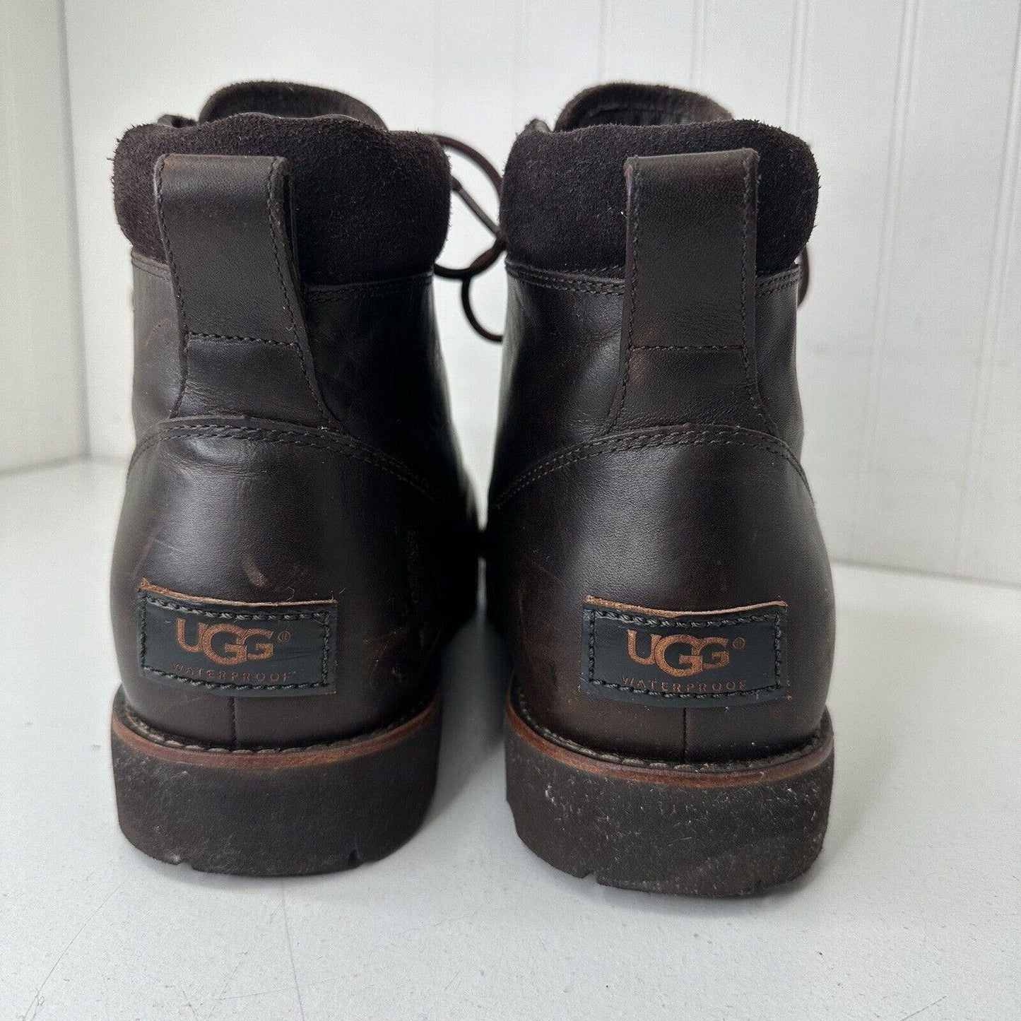 UGG Men’s Boots Seton TL Stout Brown Leather Waterproof Sherpa US 13/EUR 47