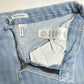 Good American Jeans Women 14 32 Good Legs Crop Skinny Blue Stripes Denim Fray