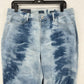 J Jill Jeans Womens 16 High Rise Cropped Tie Dye Island Blue Denim Coastal NEW