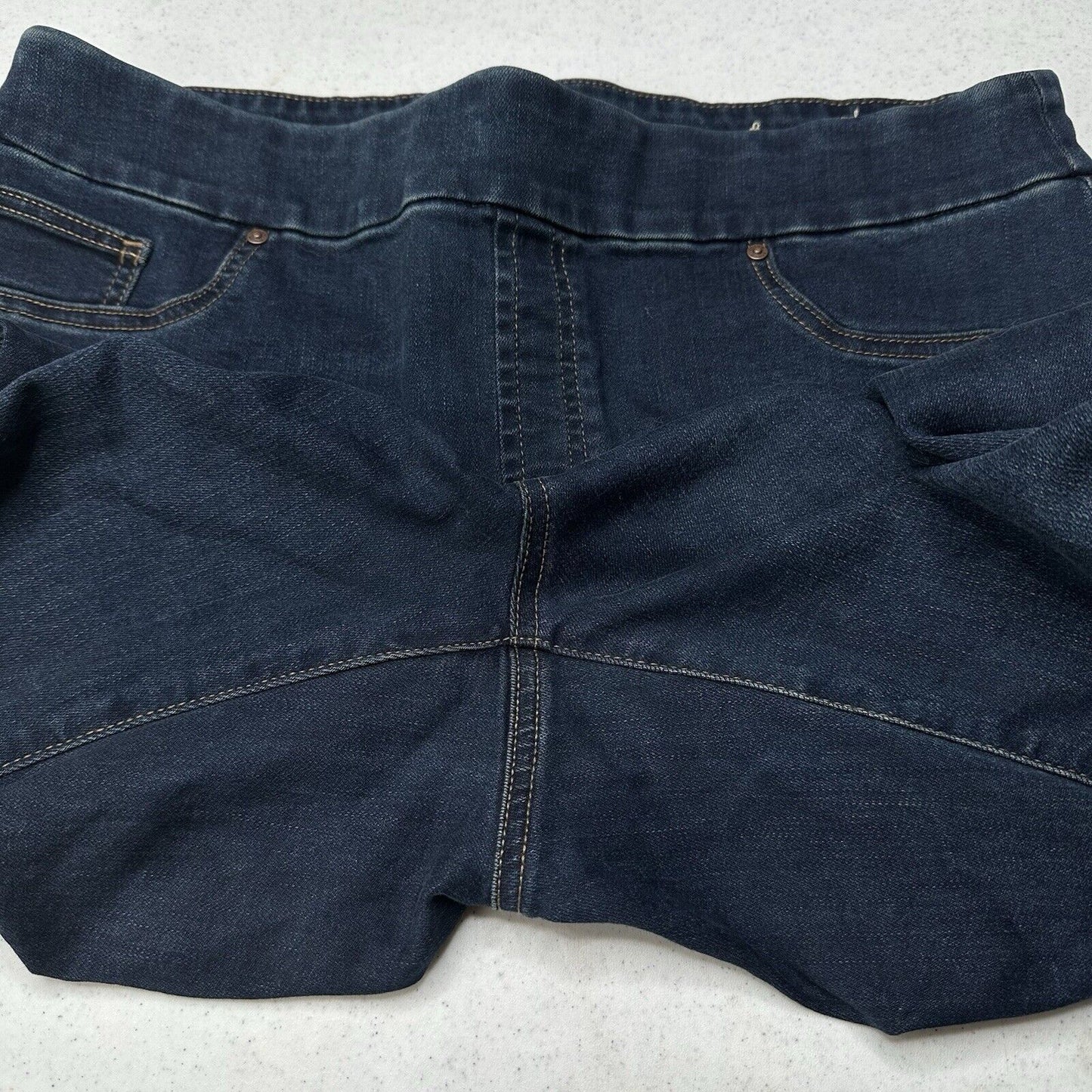 Chicos Jeans 2 US 12 Pull On Jegging Blue Stretch Denim Dark Wash Comfort EUC