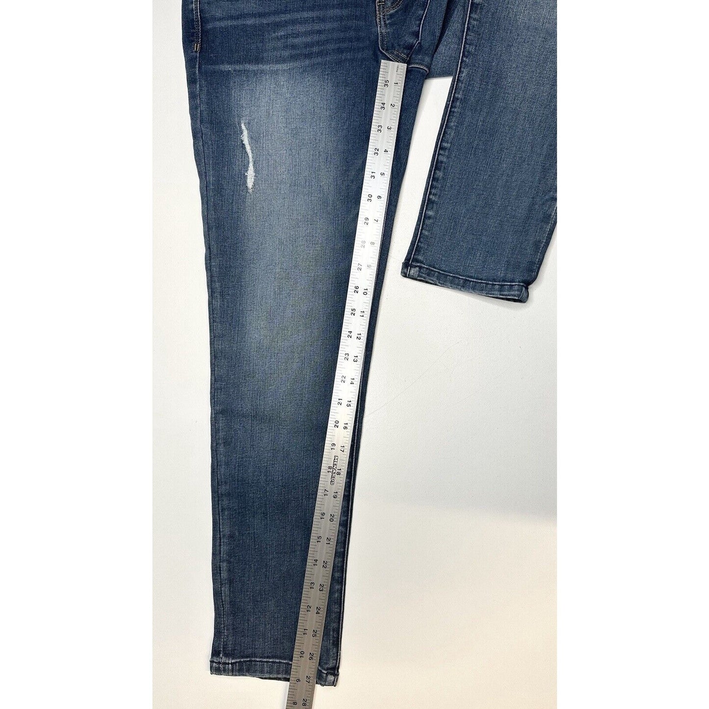 Democracy Jeans Womens 8 Ab Solution Ankle Skimmer Blue Denim Distress *Flaw