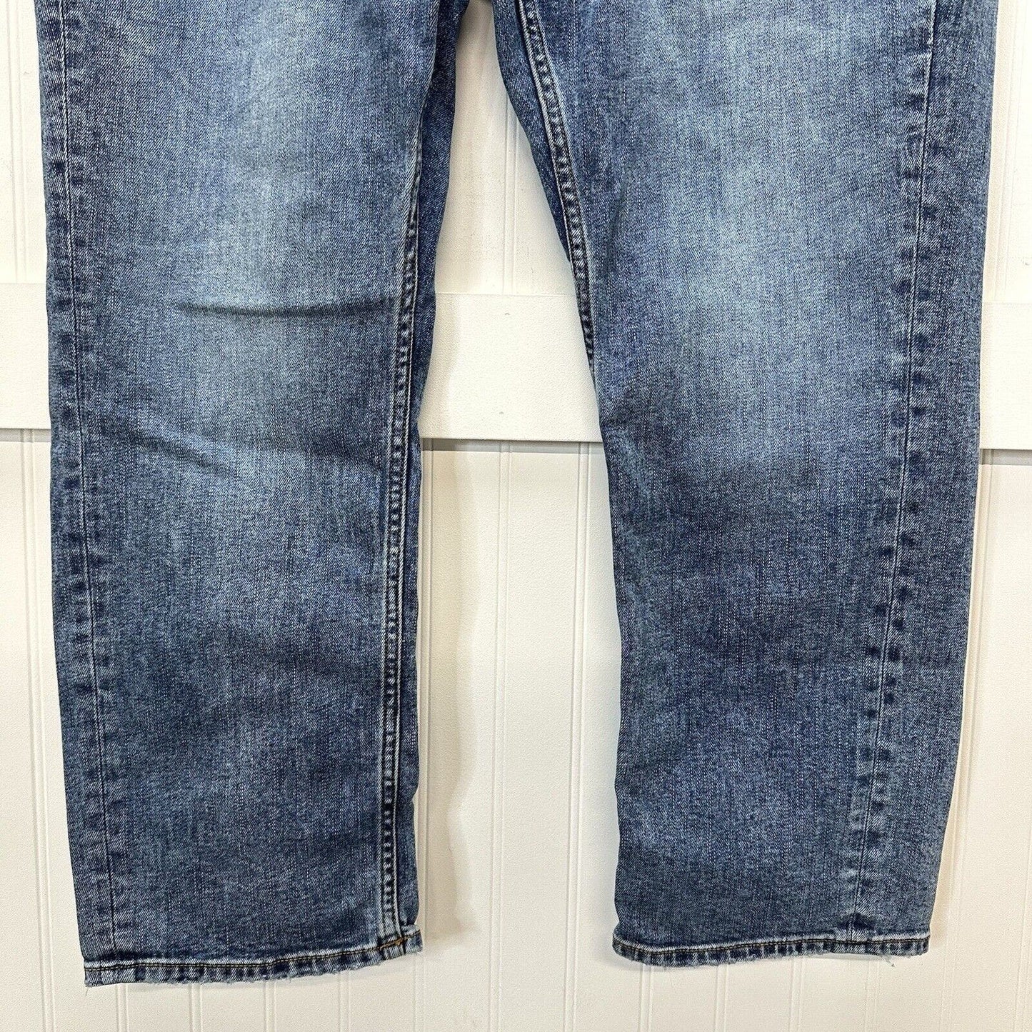 Vigoss Jeans Womens 18 Marley Straight Blue Distressed Stretch Denim Medium Wash