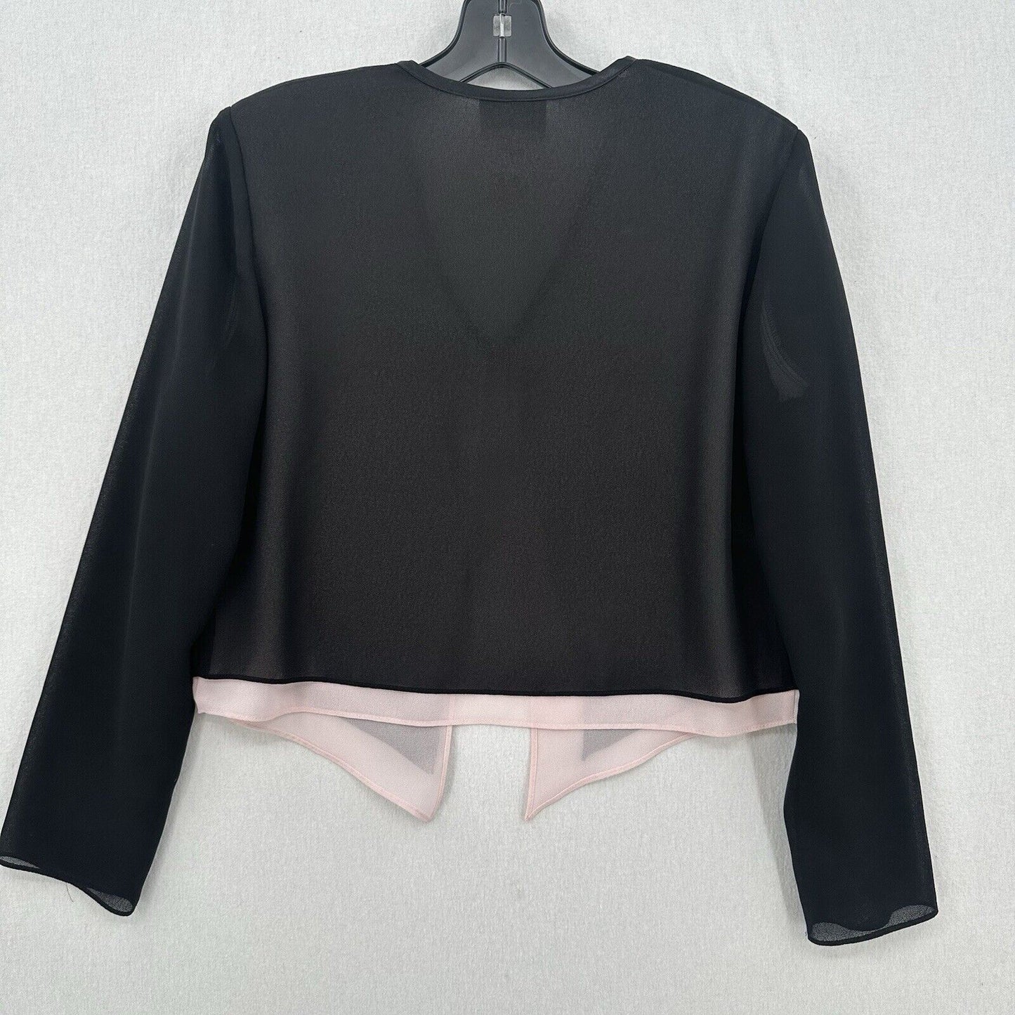 Joseph Ribkoff Top Women 8 Black Pink Sheer Layer Overlay Cover OldMoney Y2K EUC