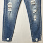 Kancan Jeans Women 9 28 Skinny Blue Denim Button Fly Distress Animal Print Patch