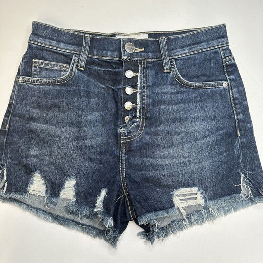 Current Elliott Shorts Womens 26 Cut Off Denim Blue Jean Distressed Button Fly