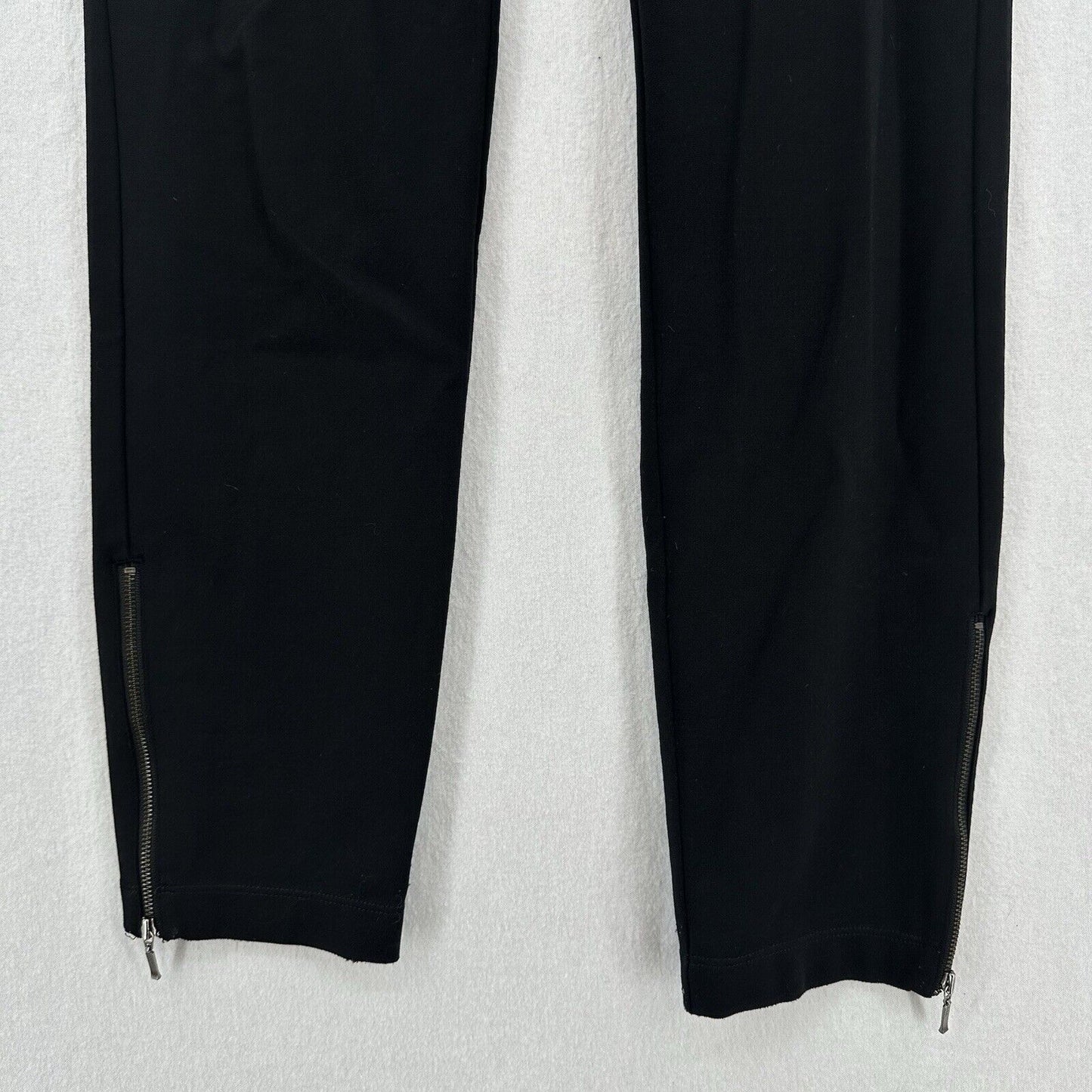 Eileen Fisher Pants Small Slim Ankle Black Pull On Zip Hems Contemporary EUC