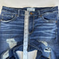 BKE Jeans Womens 28 Payton Midrise Ankle Skinny Blue Stretch Denim Distressed