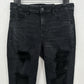 American Eagle Jeans Women 14 Long Jegging Forever Soft Black Denim Distress NEW