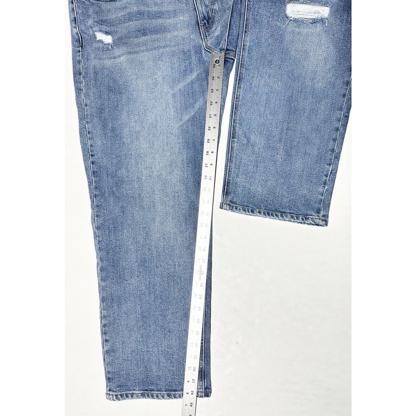 Kancan Jeans Womens 33 16W Straight Blue Denim Light Wash Distressed 90s NEW