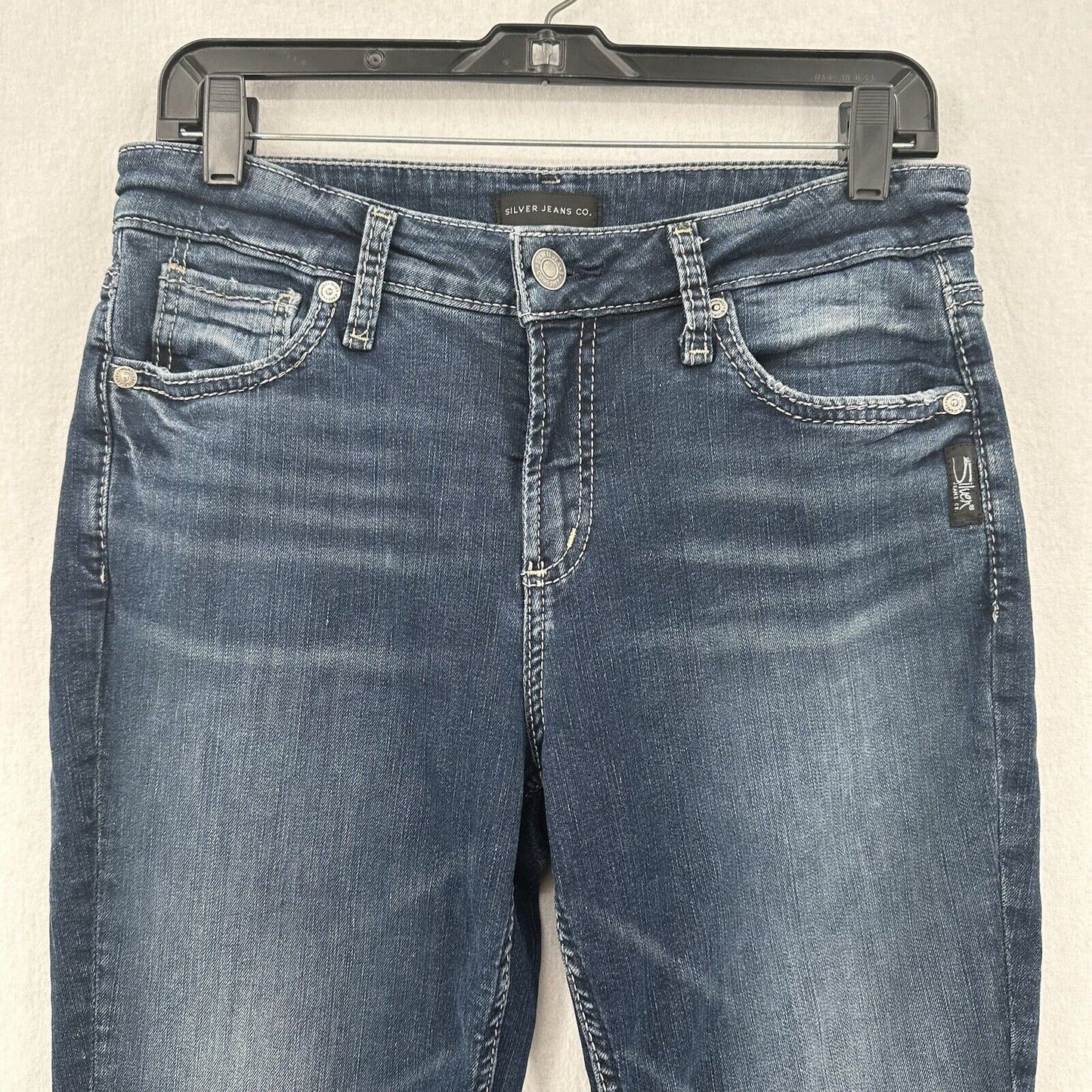 Silver Jeans Womens 30 Avery Skinny Crop Curvy Stretch Blue Denim Dark Wash