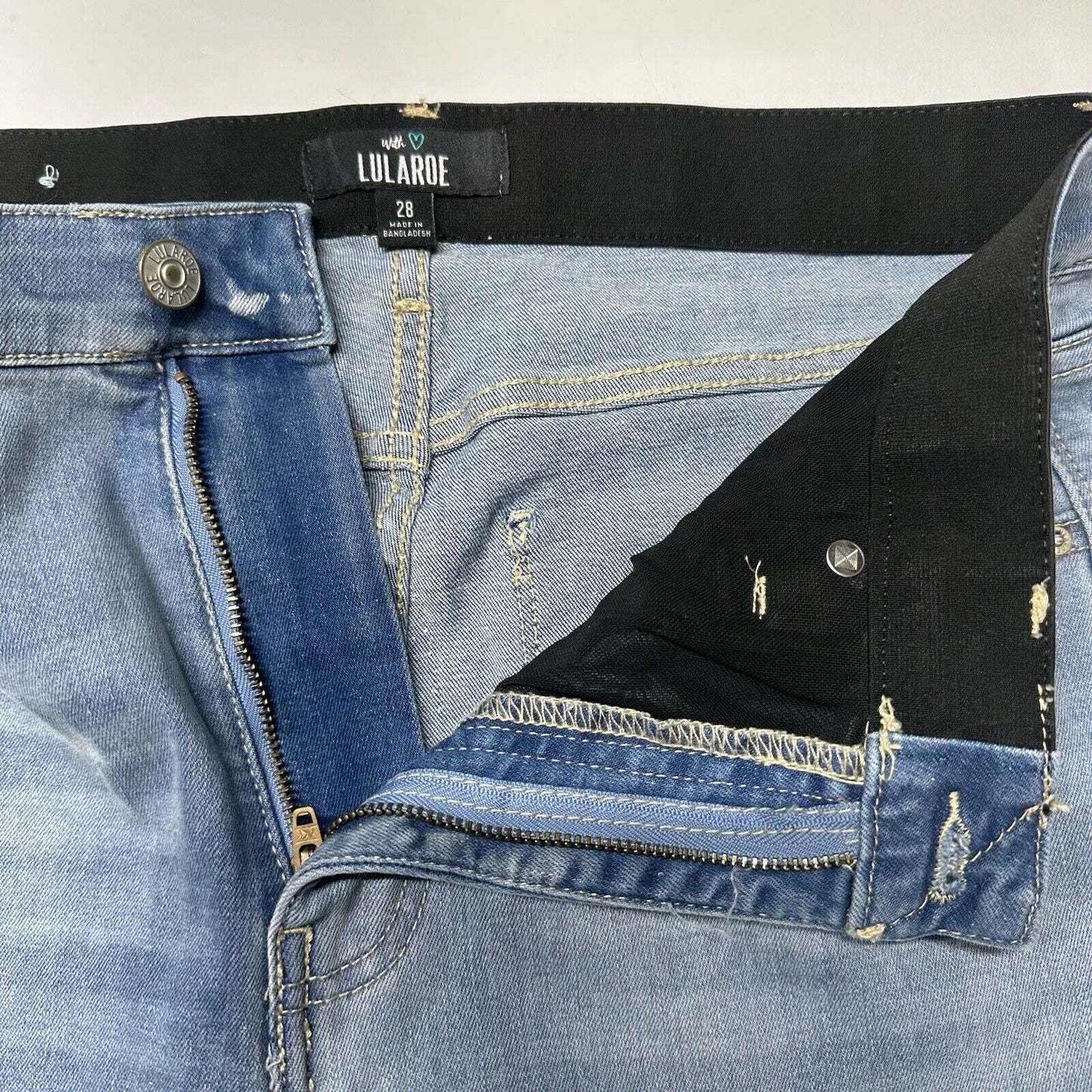 Lularoe Jeans Womens 28 US 6 8 High Rise Slim Straight Blue Denim Tummy Panel