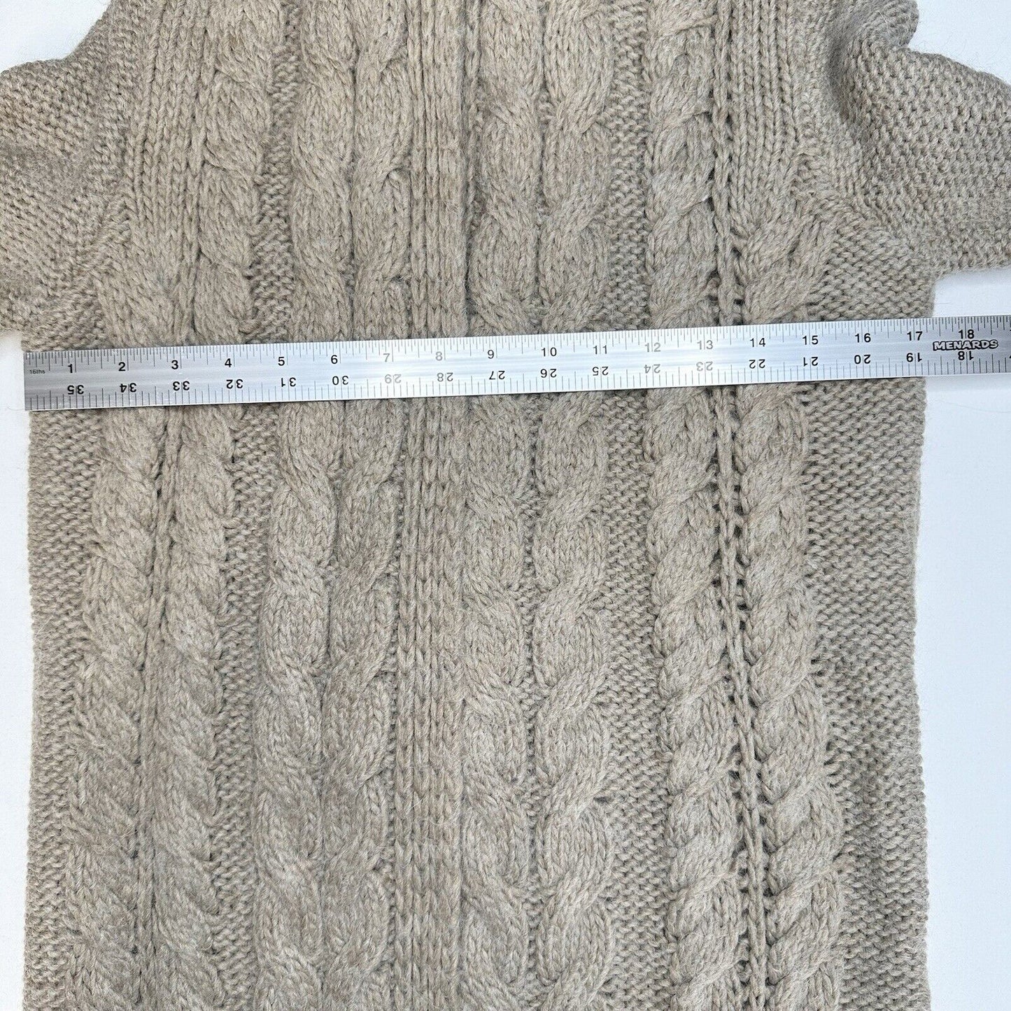 Elsamanda Sweater Medium Cardigan Wool Alpaca Blend Tan Chunky Duster Italy