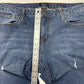 Earl Jeans Womens 20W Straight Leg Blue Stretch Denim Distressed Medium Wash