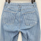 Good American Jeans Women 14 32 Good Legs Crop Skinny Blue Stripes Denim Fray