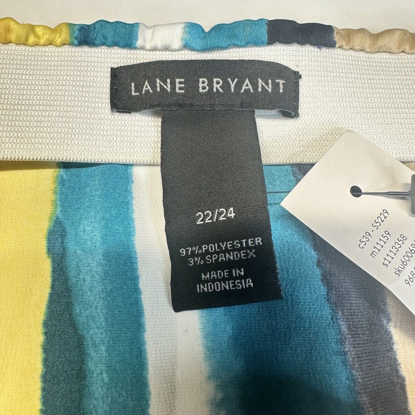 Lane Bryant Skirt Womens 22 24 Multicolor Stripes Lightweight Coastal NEW