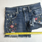 American Eagle Hi Rise Shortie 6 Next Level Stretch X Denim Floral Embroidery