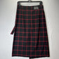 Banana Republic Skirt Women 6 Midi Red Black Plaid Faux Wrap Office Academia NEW