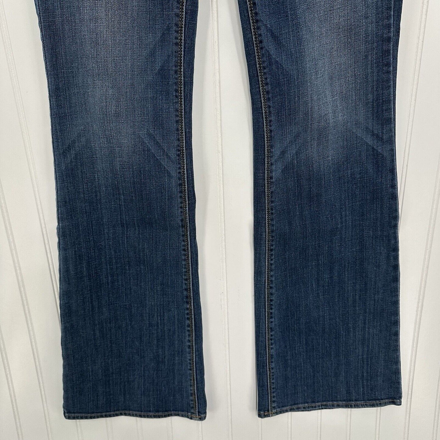 American Eagle Jeans Womens 8 Long Artist Flare Blue Denim Rodeo Cowboy Western