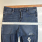 American Eagle Jeans 16 Super Hi Rise Jegging Super Stretch Blue Denim Distress